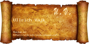 Ullrich Vajk névjegykártya
